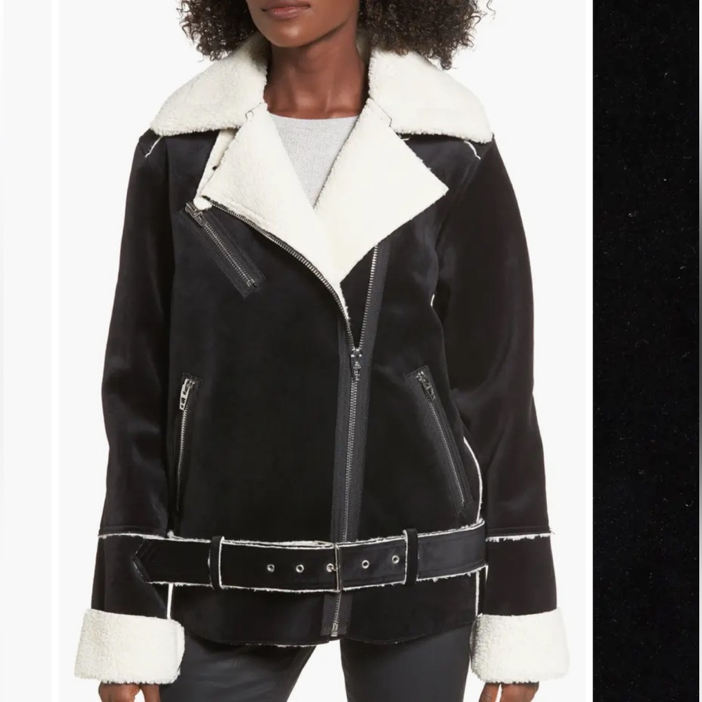 BLANKNYC Faux Shearling & Velvet Jacket
